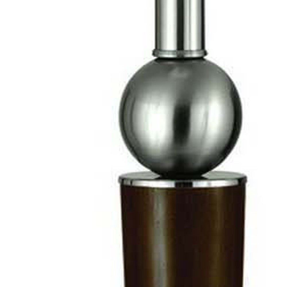 Nickel Metal Geometric USB Table Lamp With White Empire Shade By Homeroots | Table Lamps | Modishstore - 5