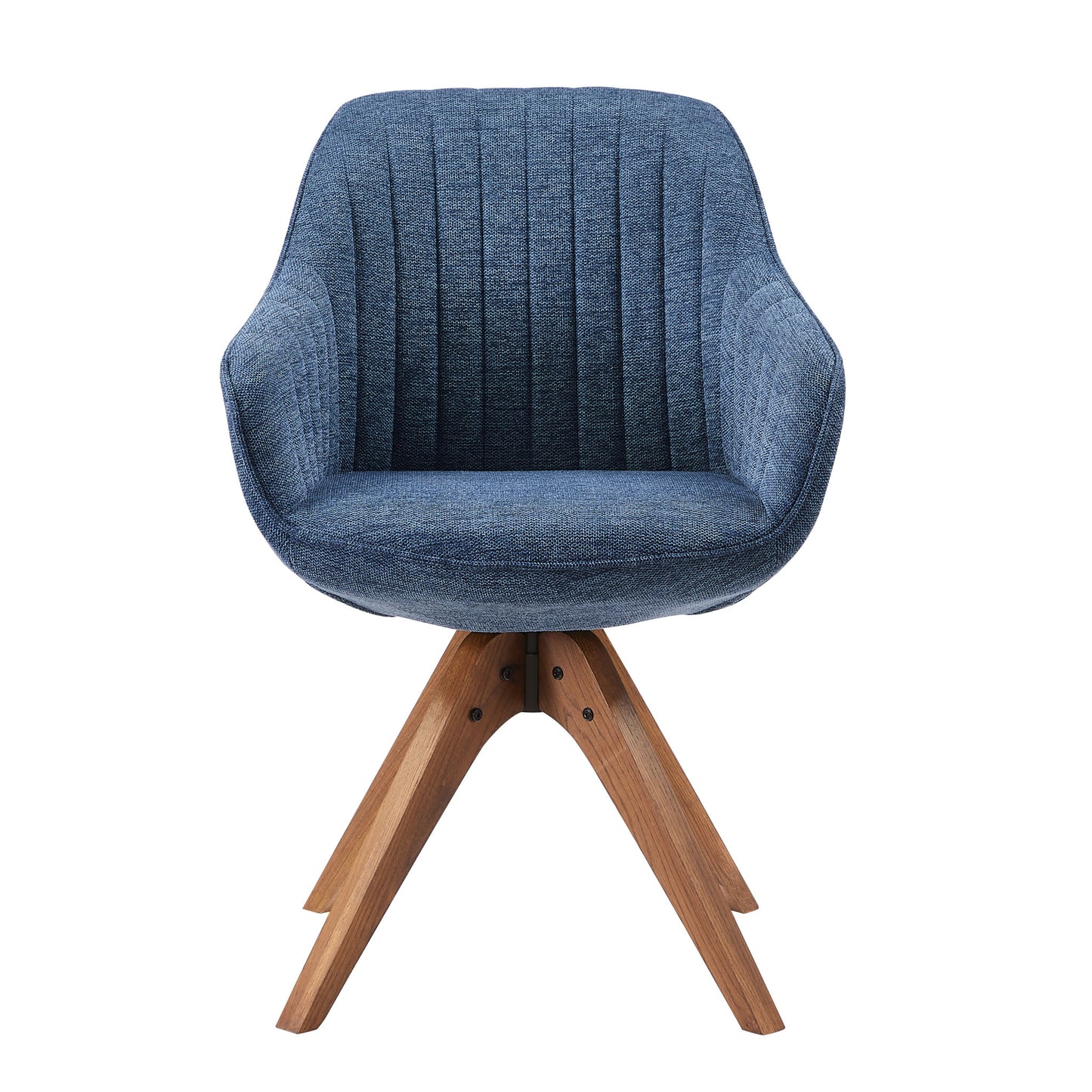 Blue Fabric And Natural Swivel Accent Arm Chair By Homeroots | Accent Chairs | Modishstore - 8