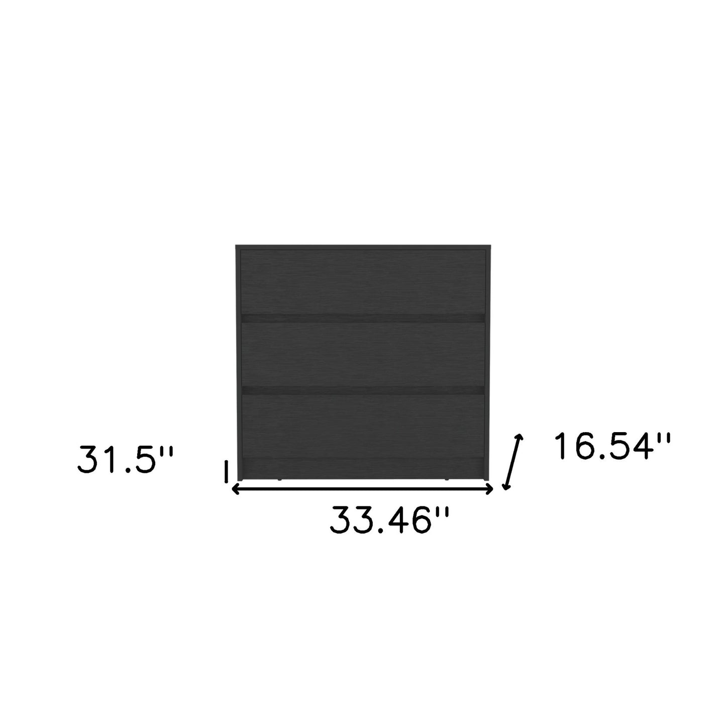 Black Three Drawer Dresser By Homeroots | Dressers | Modishstore - 8