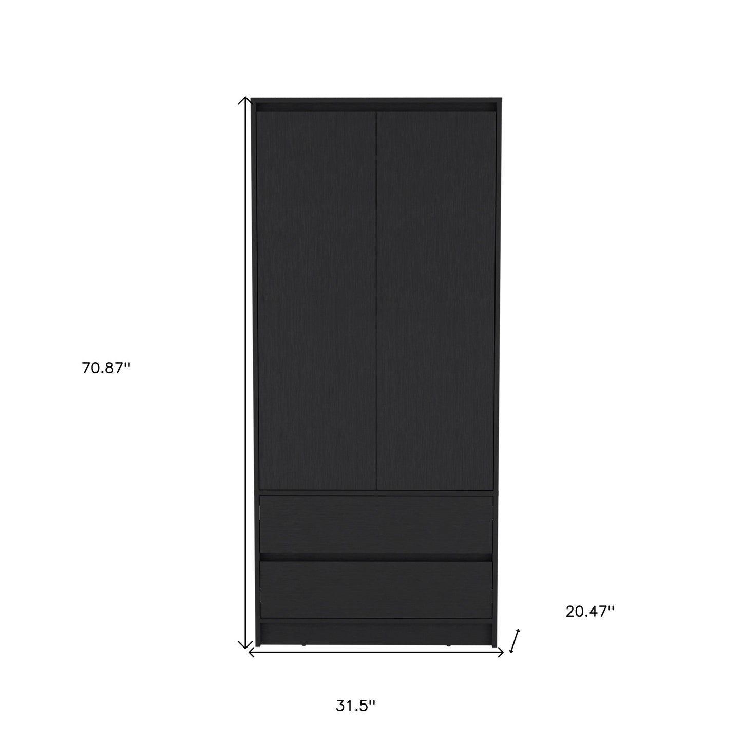 Black Two Drawer Combo Dresser By Homeroots | Dressers | Modishstore - 7