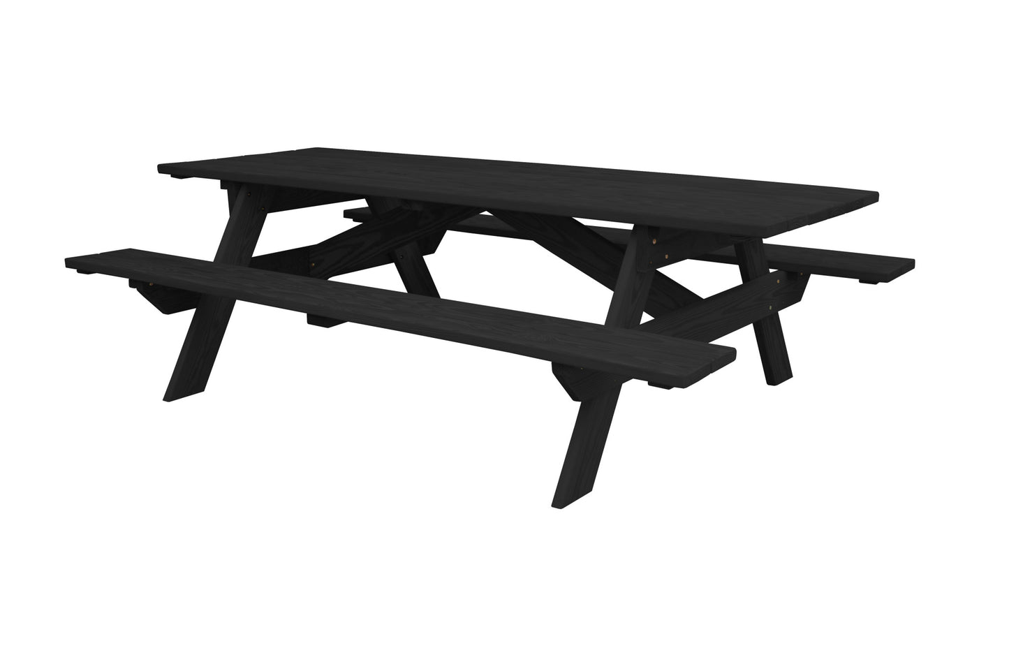 Charcoal Solid Wood Outdoor Picnic Table By Homeroots | Outdoor Tables | Modishstore - 4