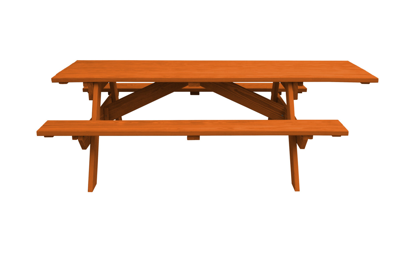 Redwood Solid Wood Outdoor Picnic Table By Homeroots | Outdoor Tables | Modishstore - 4