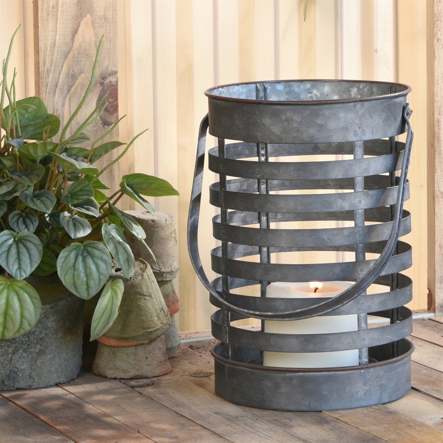 Hawken Lantern, Galvanized Set Of 4 By HomArt | Lanterns | Modishstore - 4