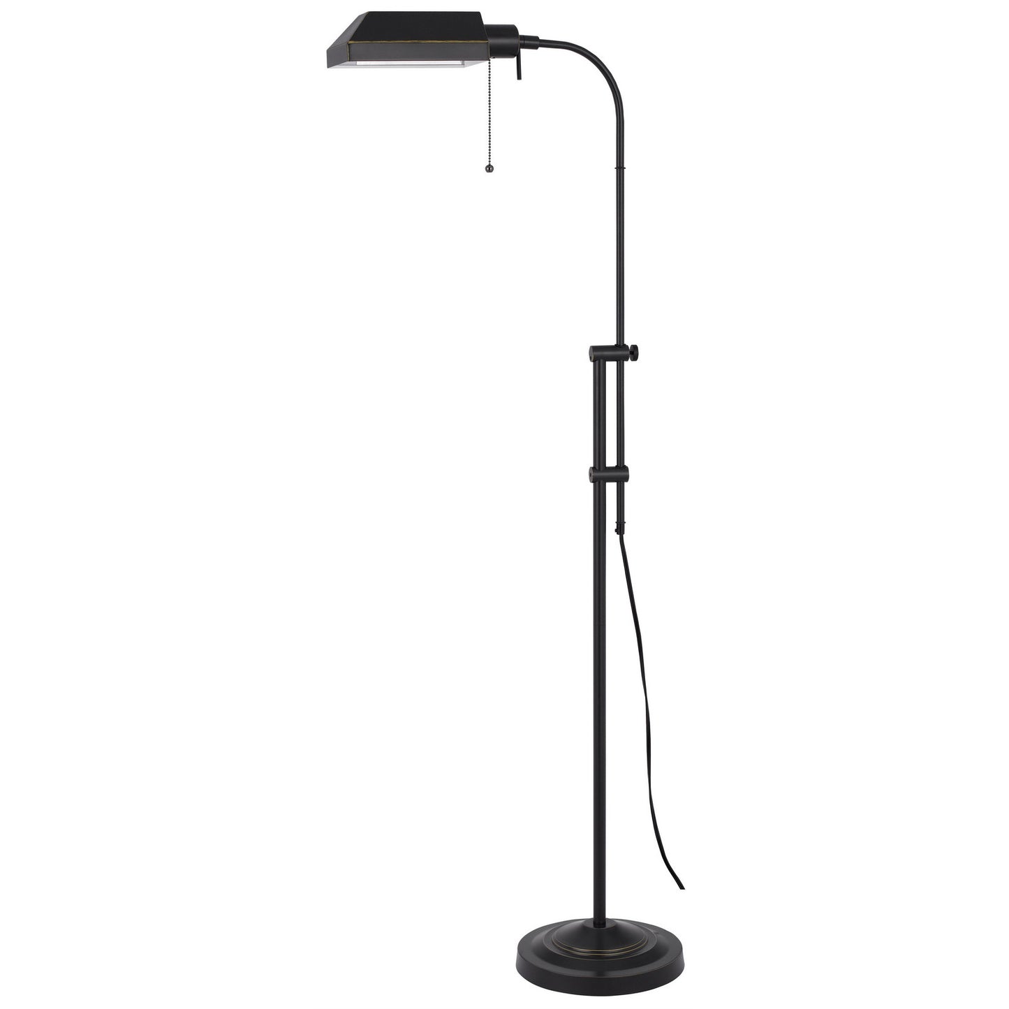 Bronze Metal Adjustable Floor Lamp With Bronze Metal Square Shade By Homeroots | Floor Lamps | Modishstore - 6