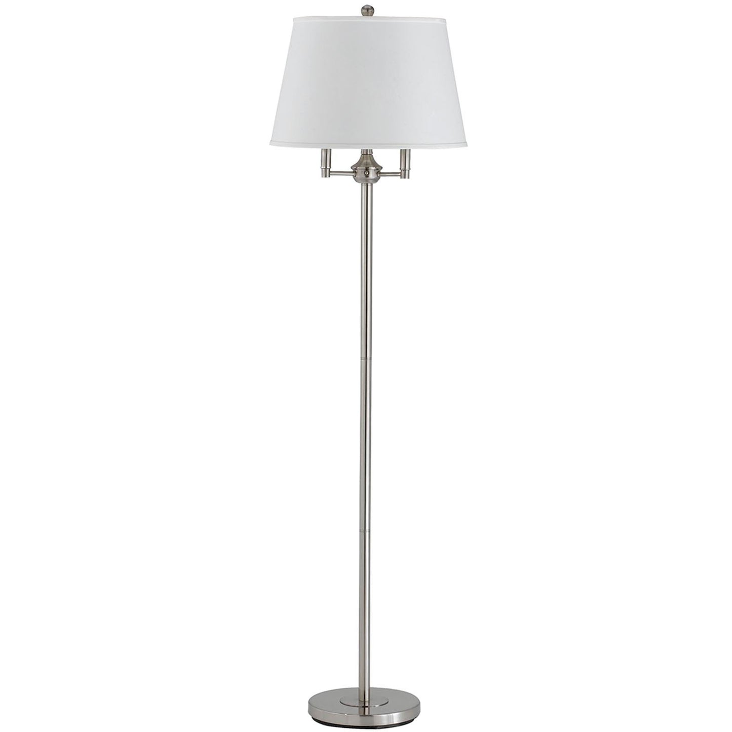 Nickel Four Light Traditional Shaped Floor Lamp With White Square Shade By Homeroots | Floor Lamps | Modishstore - 6
