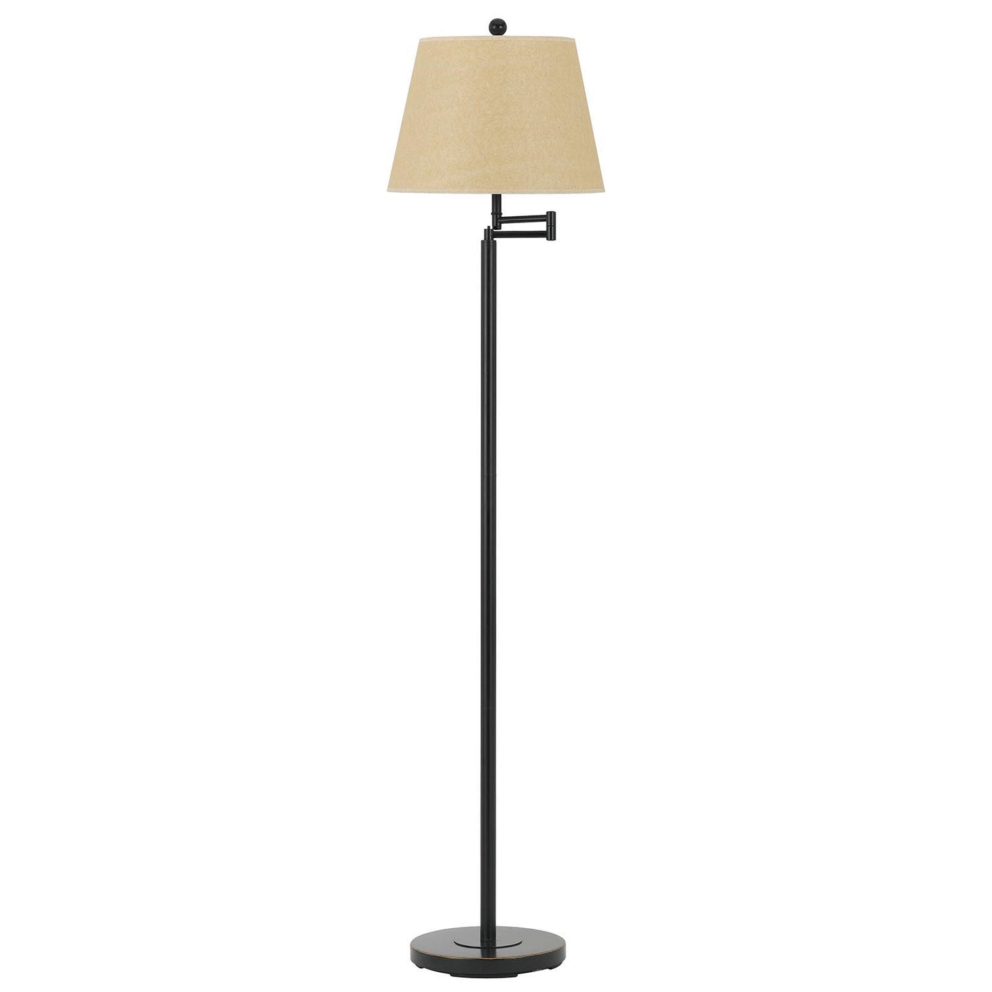 Bronze Swing Arm Floor Lamp With White Square Shade By Homeroots | Floor Lamps | Modishstore - 6