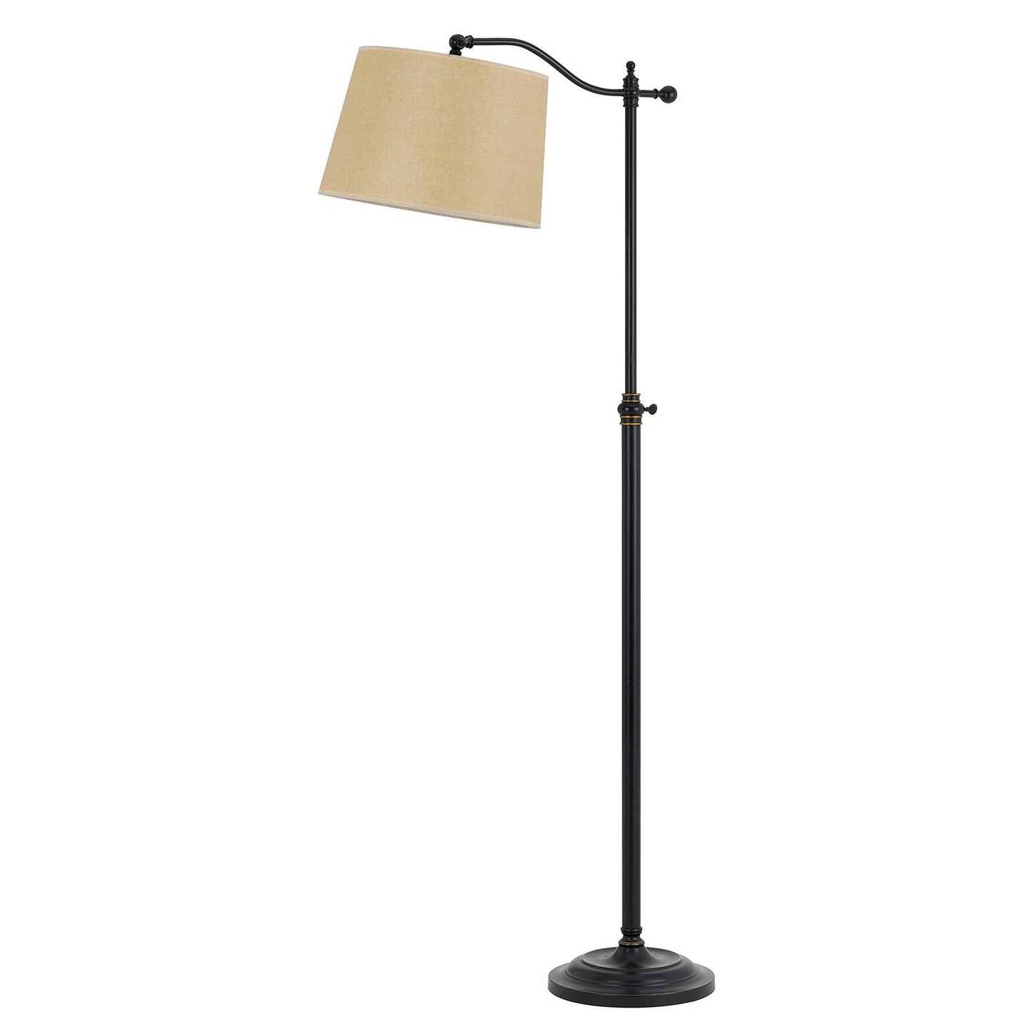 Bronze Metal Adjustable Floor Lamp With Tan Paper Square Shade By Homeroots | Floor Lamps | Modishstore - 6