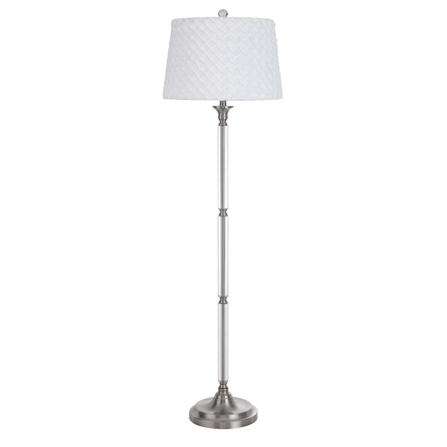 Nickel Traditional Shaped Floor Lamp With White Square Shade By Homeroots | Floor Lamps | Modishstore - 6