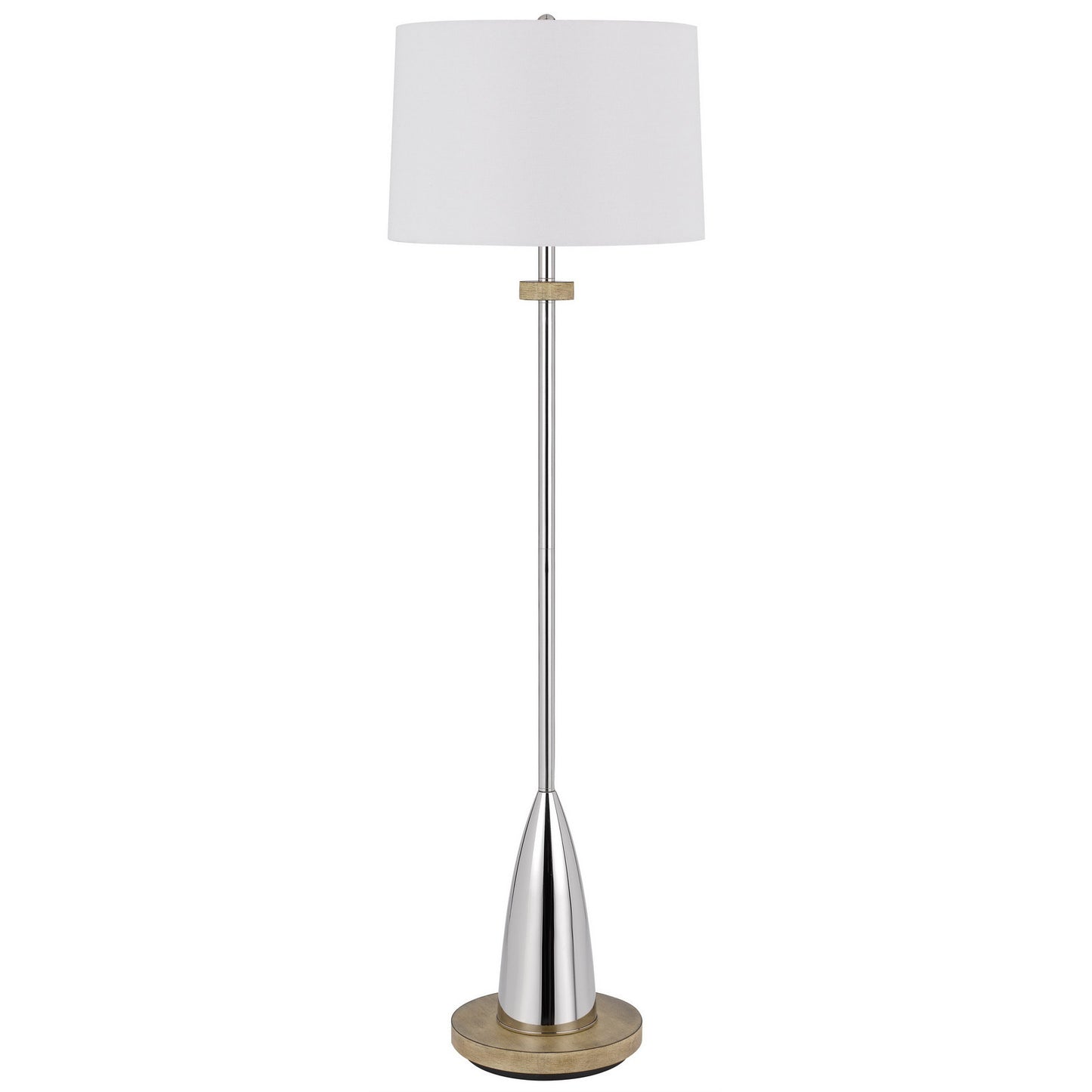 Chrome Traditional Shaped Floor Lamp With White Square Shade By Homeroots | Floor Lamps | Modishstore - 6