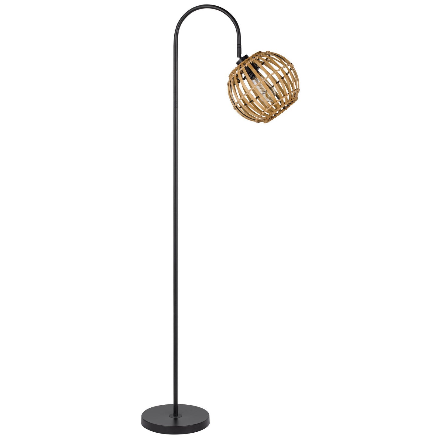 Black Traditional Shaped Floor Lamp With Brown Globe Shade By Homeroots | Floor Lamps | Modishstore - 6