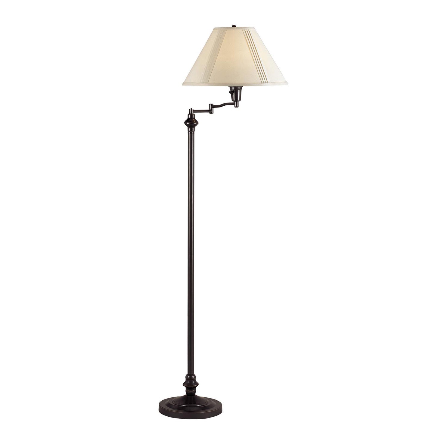 Bronze Swing Arm Floor Lamp With Beige Empire Shade By Homeroots | Floor Lamps | Modishstore - 6