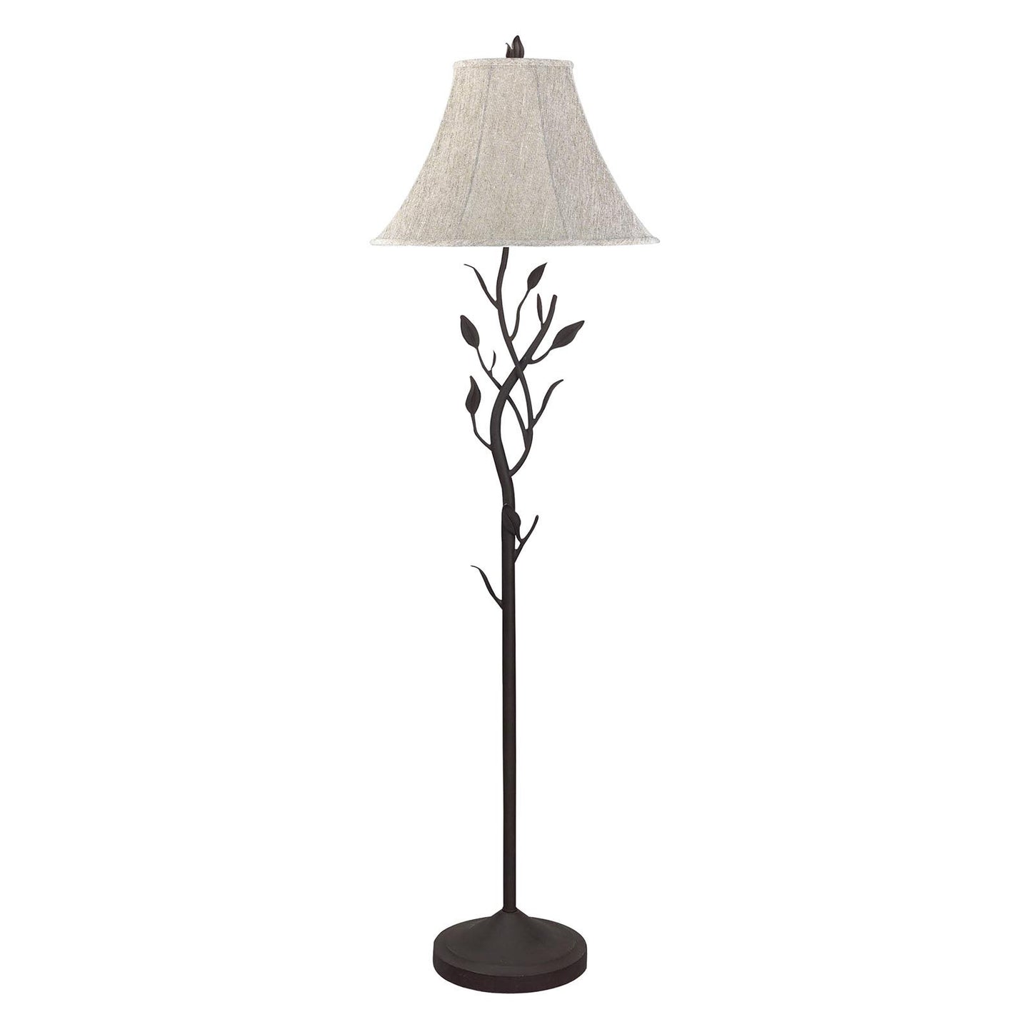 Grey Traditional Shaped Floor Lamp With Brown Bell Shade By Homeroots | Floor Lamps | Modishstore - 3