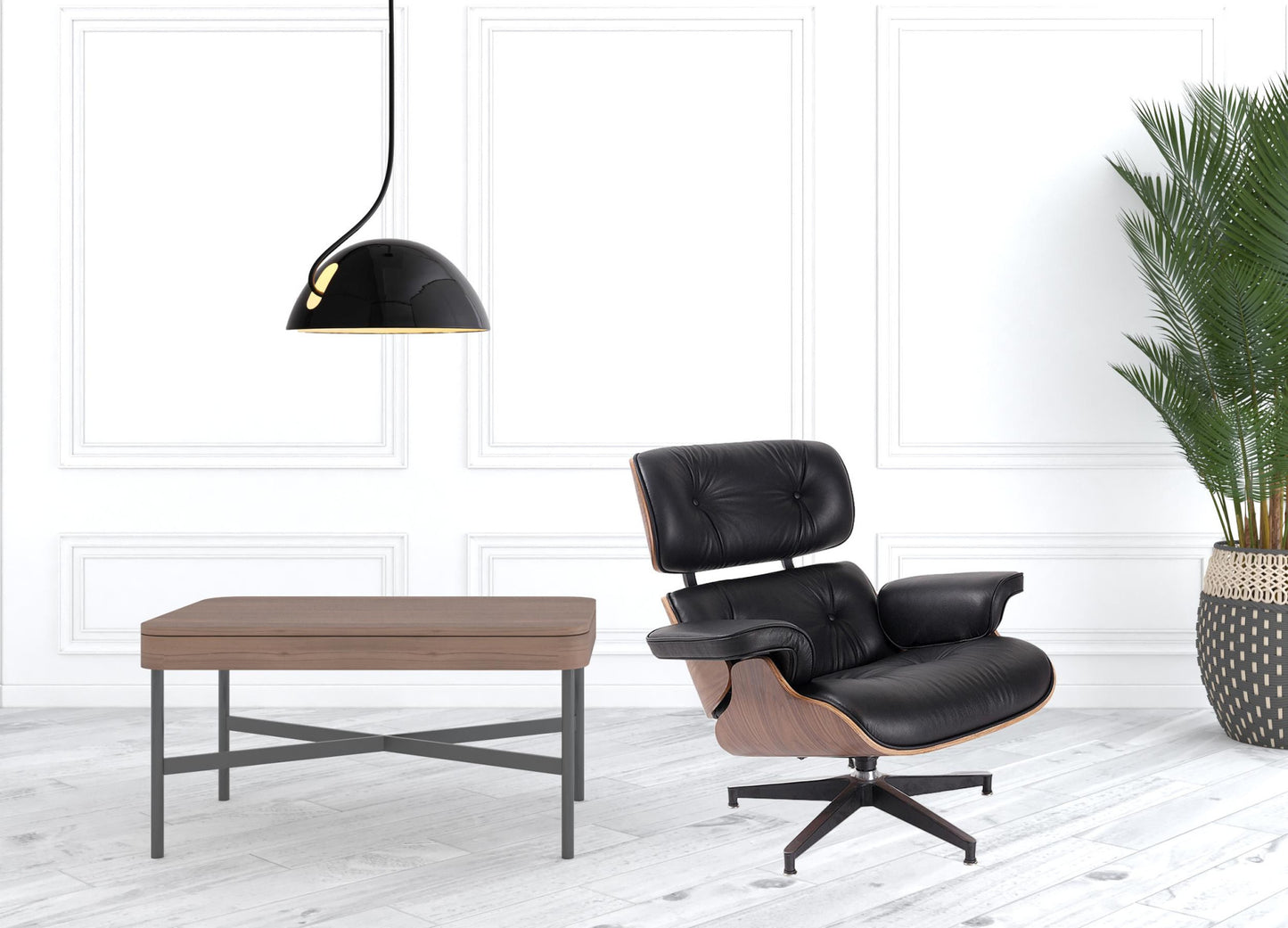 Black and Brown Genuine Leather Tufted Swivel Lounge Chair With Ottoman By Homeroots | Accent Chairs | Modishstore - 8