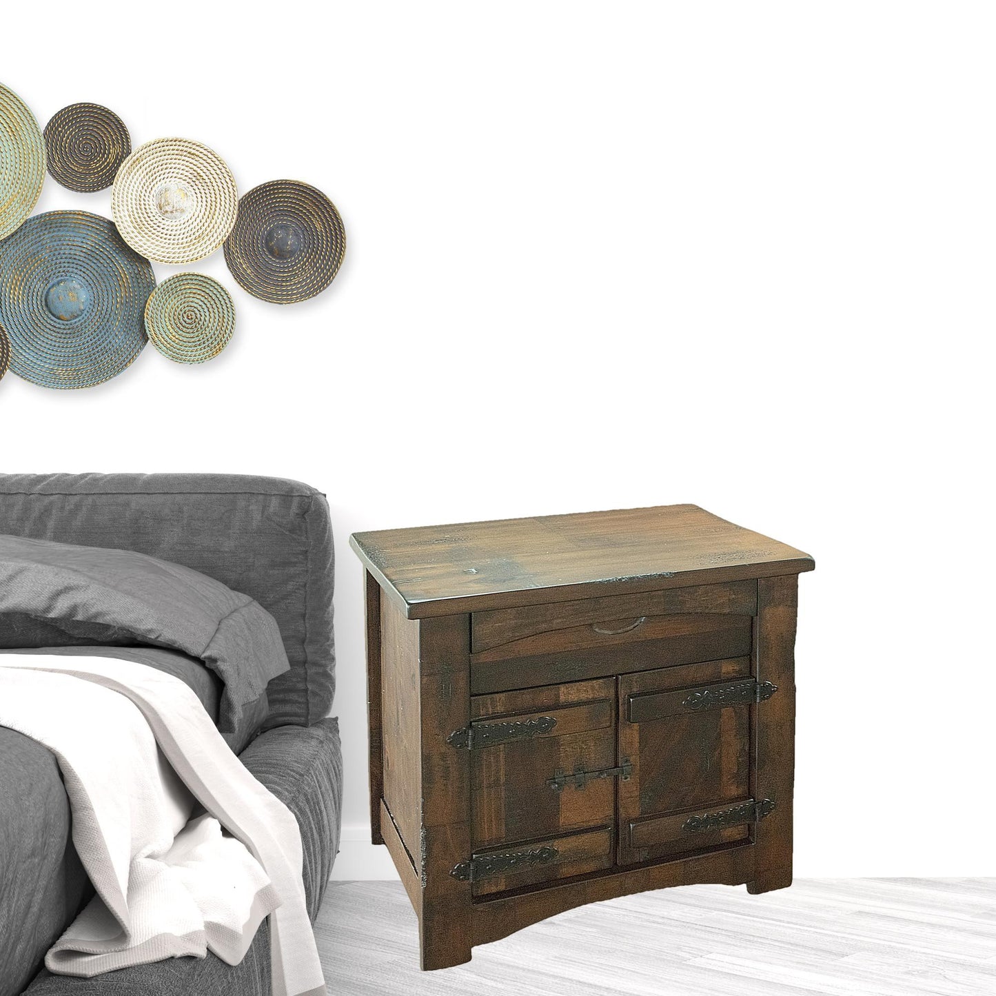 Brown One Drawer Nightstand By Homeroots | Nightstands | Modishstore - 6