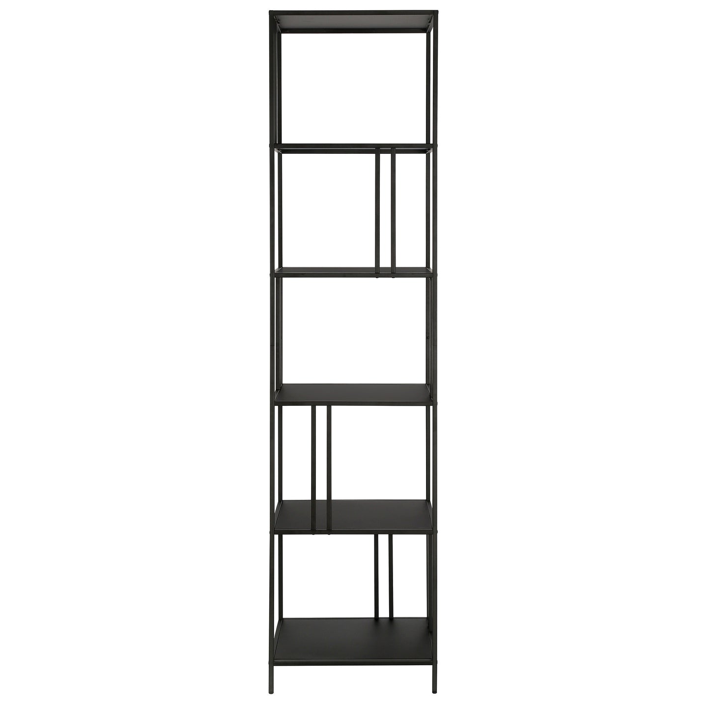 Black Metal Five Tier Etagere Bookcase By Homeroots | Bookcases | Modishstore - 5