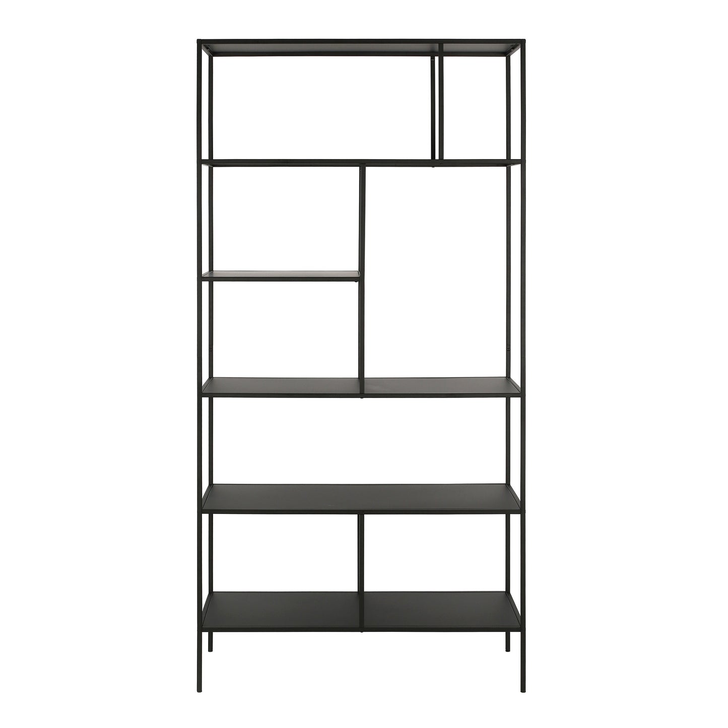 Black Metal Six Tier Etagere Bookcase By Homeroots | Bookcases | Modishstore - 6