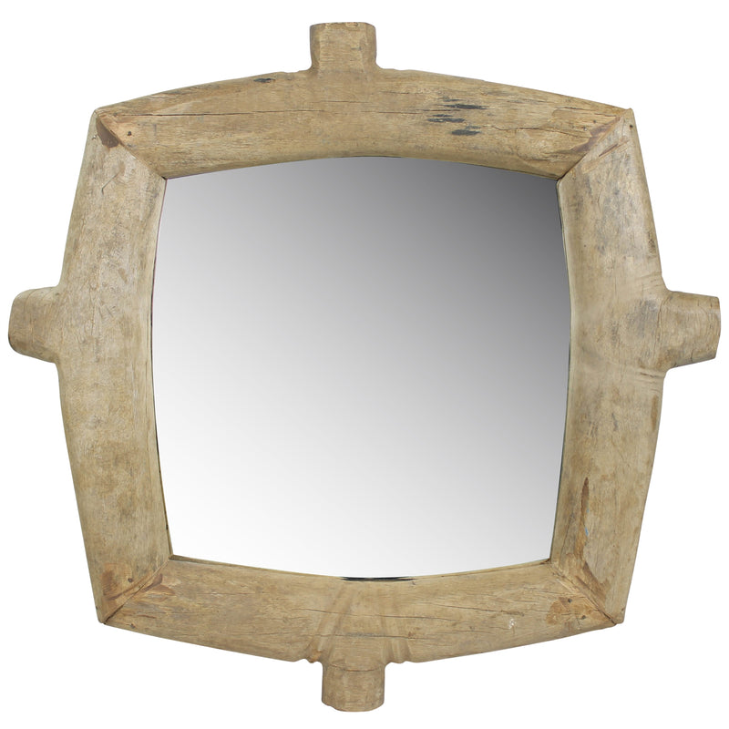 Ramsey Wheel Mirror, Wood - Square By HomArt | Mirrors | Modishstore