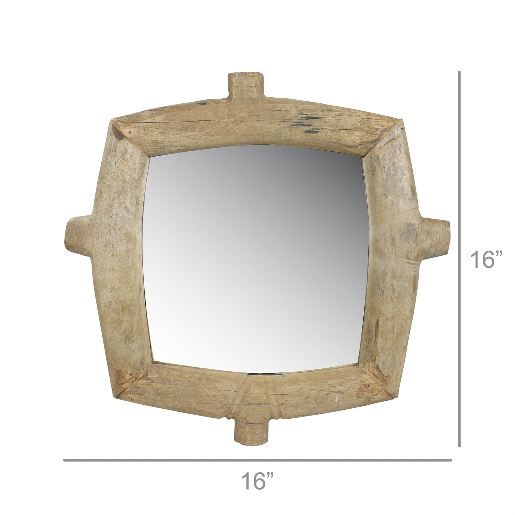 Ramsey Wheel Mirror, Wood - Square By HomArt | Mirrors | Modishstore - 2