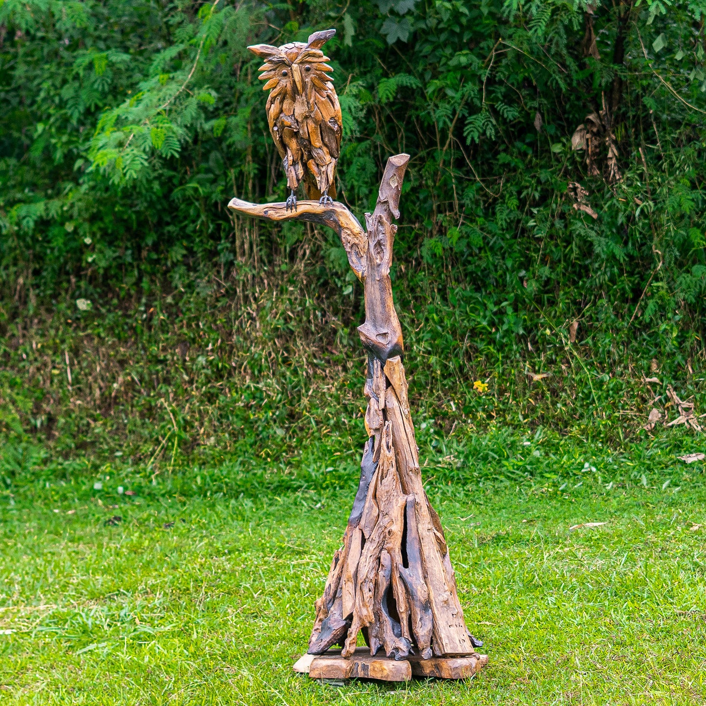 Teak Root Owl on Tree By Garden Age Supply