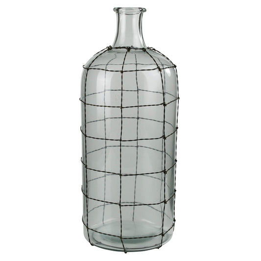 Conde Glass Bottle, Wire Grid - Medium Set Of 4 By HomArt | Bottles & Jugs | Modishstore - 1