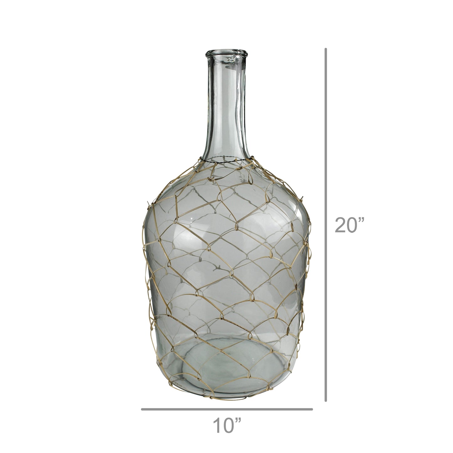 Conde Longneck Glass Bottle, Cane - Large By HomArt | Bottles & Jugs | Modishstore - 2
