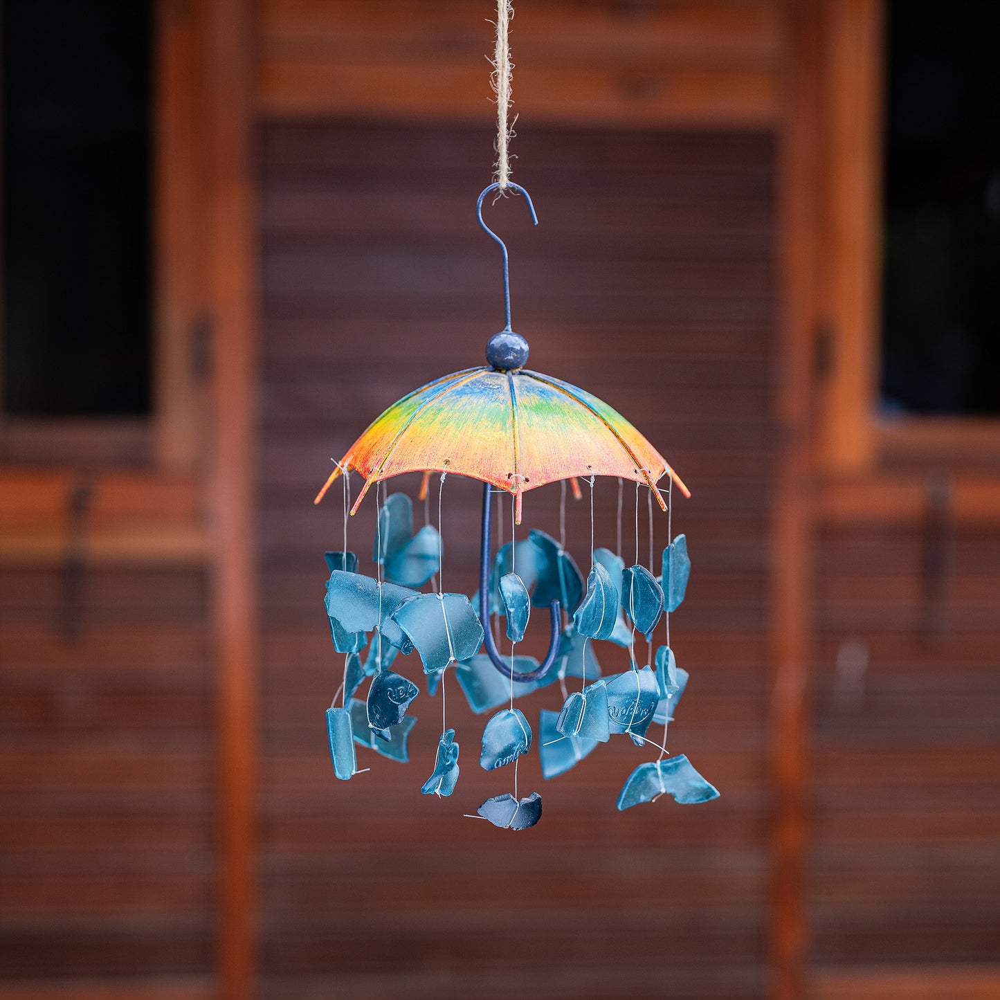 Raindrop Umbrella Mobile - Rainbow Set of 4 By Garden Age Supply