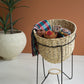 Woven Seagrass Display Basket With Angled Metal Stand By Kalalou | Bins, Baskets & Buckets | Modishstore