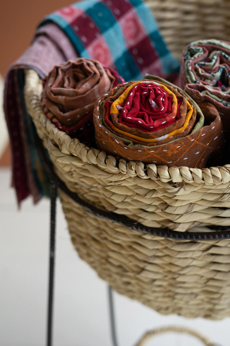 Woven Seagrass Display Basket With Angled Metal Stand By Kalalou | Bins, Baskets & Buckets | Modishstore - 3