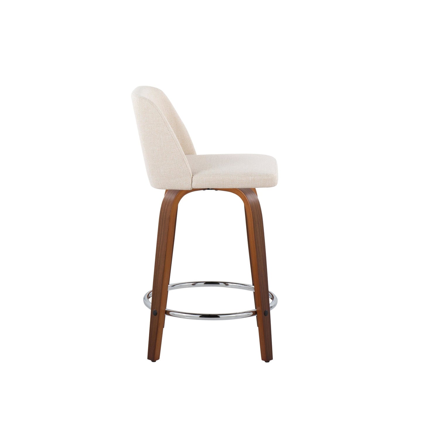 Toriano 24" Fixed Height Counter Stool - Set of 2 Walnut Black By LumiSource | Counter Stools | Modishstore - 8