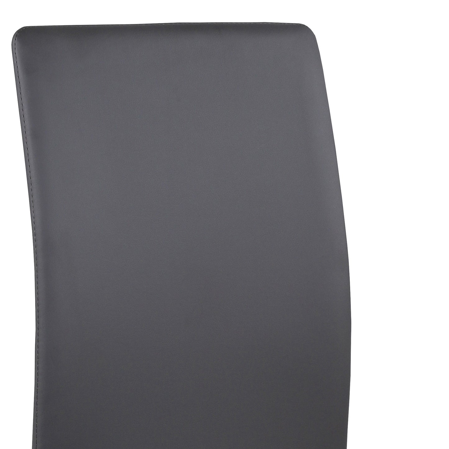 Metal Cantilever Base Leatherette Dining Chair, Set of 2, Gray and Silver By Benzara | Dining Chairs | Modishstore - 6