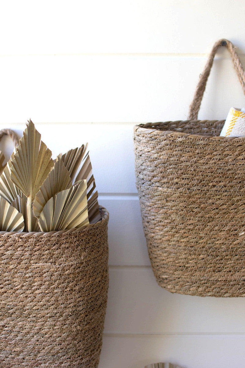 Tall Oval Woven Seagrass Baskets (Min 2) Set Of 2 By Kalalou | Bins, Baskets & Buckets | Modishstore - 2