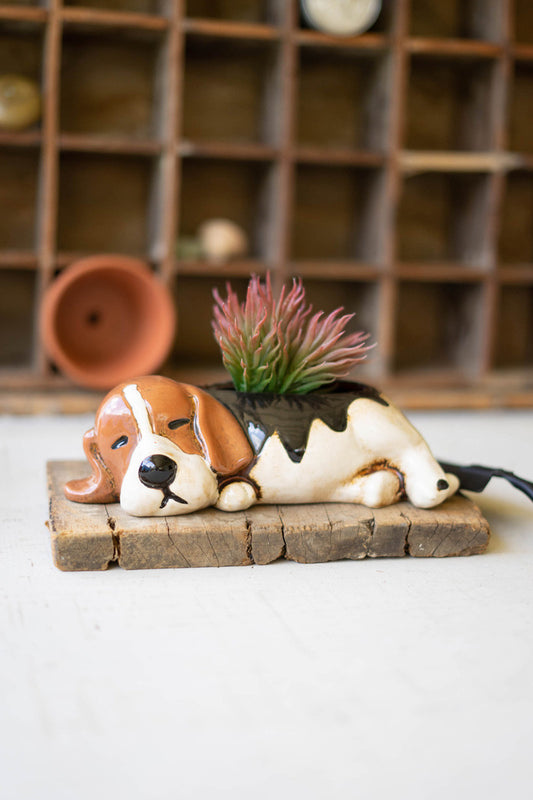 Ceramic Beagle Planter (Min 2) By Kalalou | Planters, Troughs & Cachepots | Modishstore