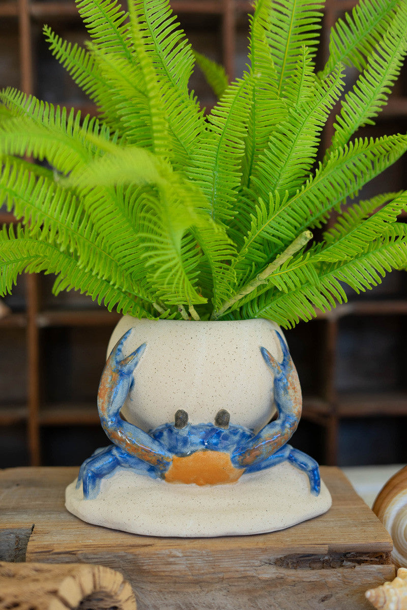 Ceramic Crab Planter (Min 2) By Kalalou | Planters, Troughs & Cachepots | Modishstore - 2