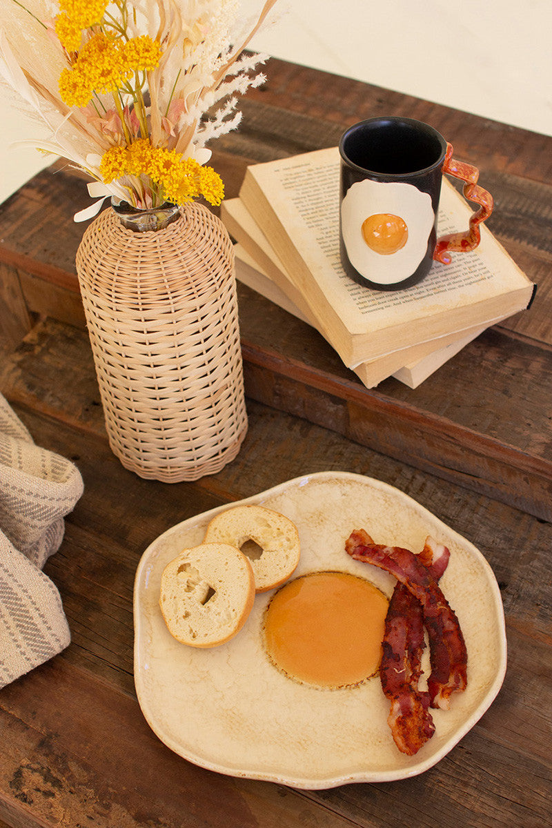 Ceramic Fried Egg Platter (Min 4) By Kalalou | Decorative Trays & Dishes | Modishstore - 3