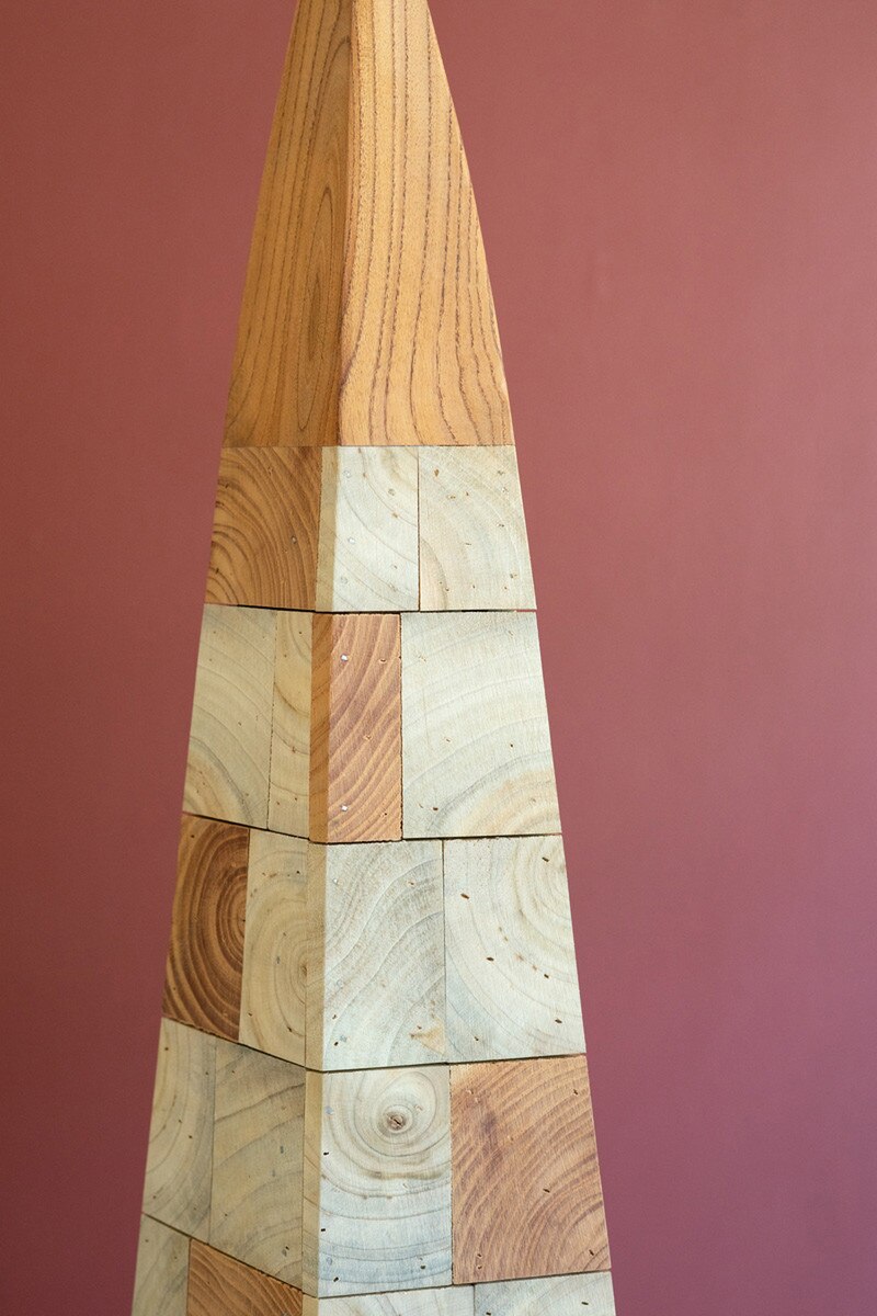 Set Of Two Assorted Wood Block Chirstmas Trees - Squares By Kalalou | Holiday | Modishstore - 2