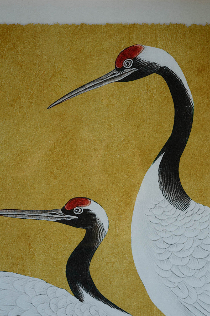 Set 2 Framed Prints Under Glass -Black White And Red Herons By Kalalou | Wall Painting | Modishstore - 4