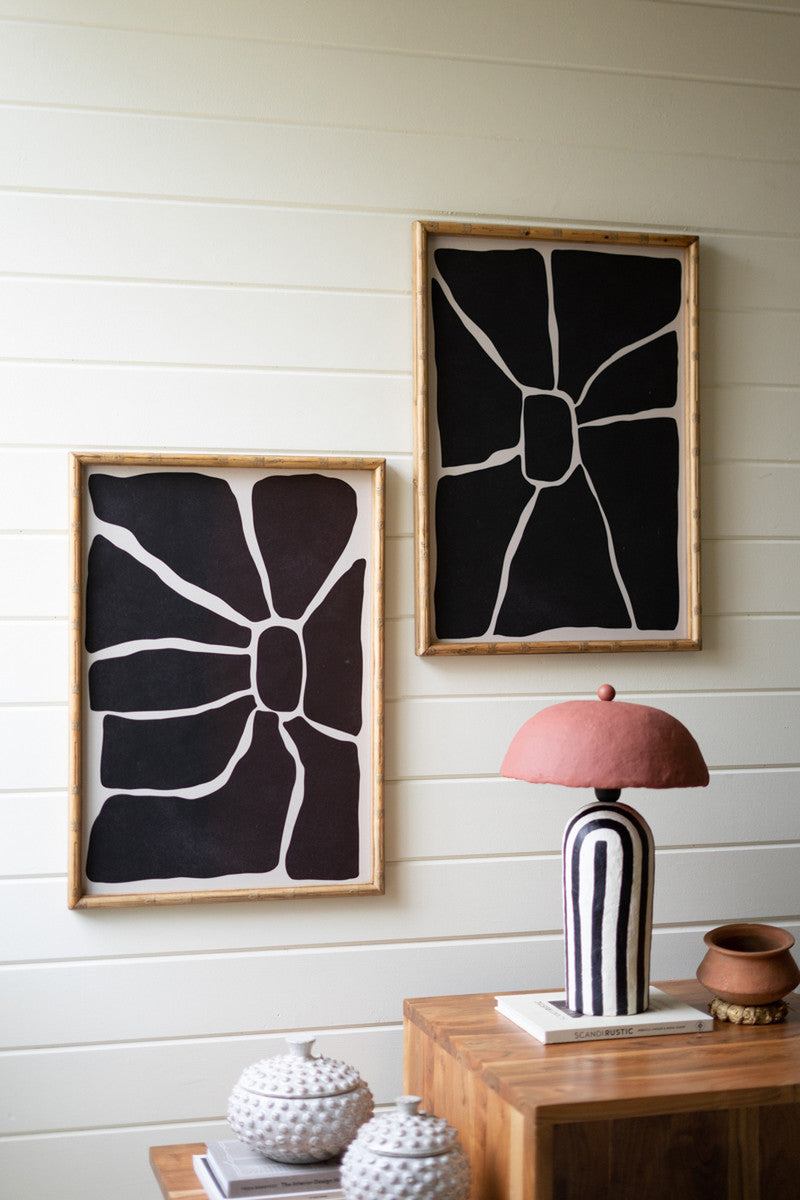 Black & White Framed Abstract Prints Under Glass Set Of 2 By Kalalou | Wall Painting | Modishstore - 3