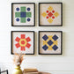 Colorful Framed Geometric Prints Under Glass Set Of 4 By Kalalou | Wall Painting | Modishstore