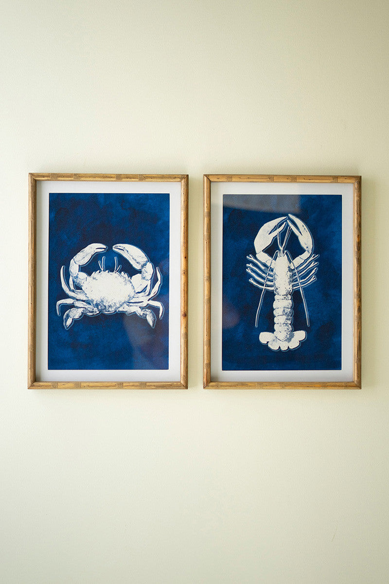 Set Of Two Crustation Prints Under Glass By Kalalou | Wall Painting | Modishstore
