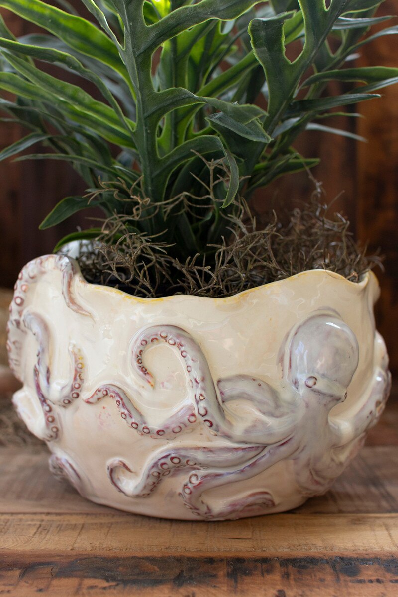 Ceramic Octopus Vase By Kalalou
