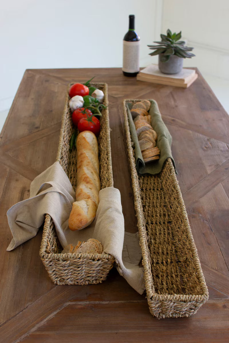 Set Of Two Woven Seagrass Bread Baskets (Min 2) By Kalalou