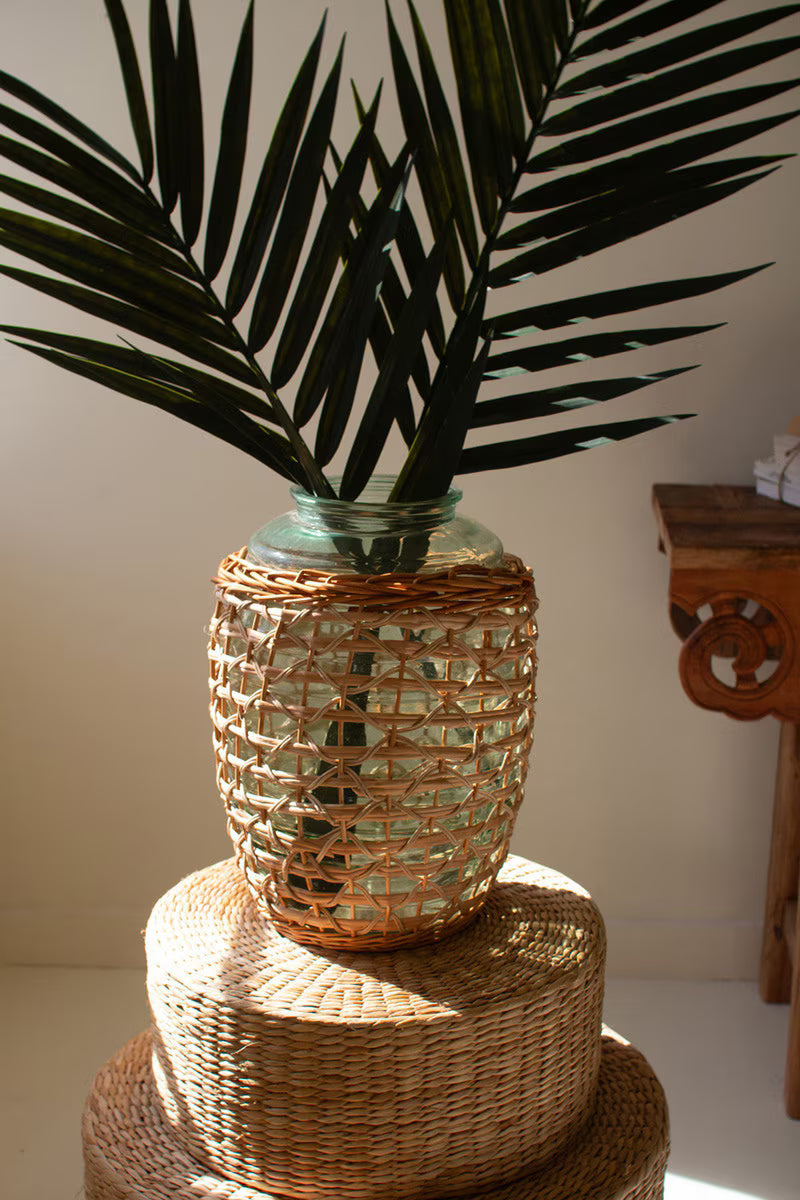 Willow Wrapped Glass Vessel By Kalalou