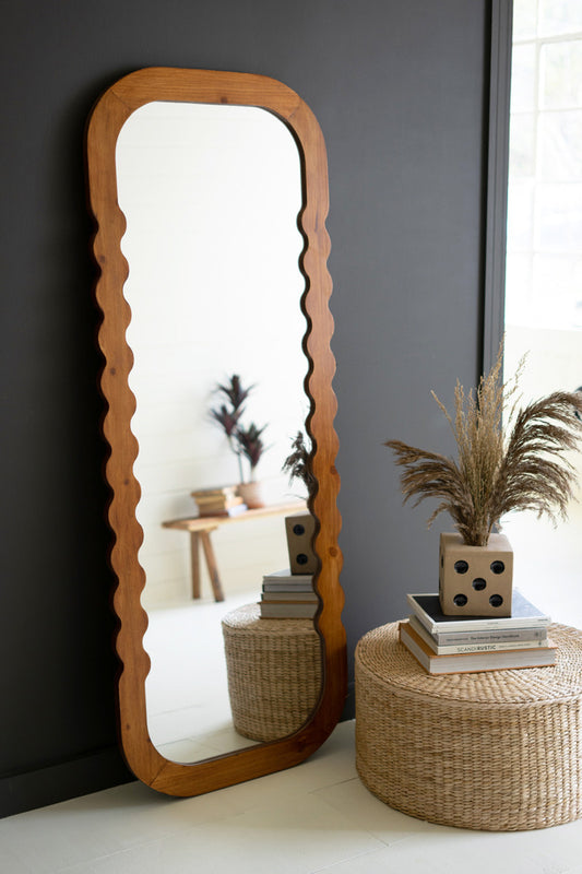 Natural Wood Framed Full Length Mirror By Kalalou | Mirrors | Modishstore