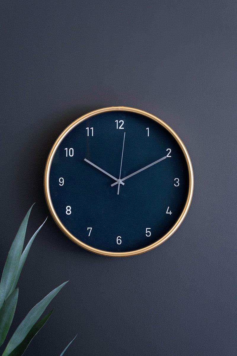Black Faced Wall Clock With Metal Frame By Kalalou | Clocks | Modishstore