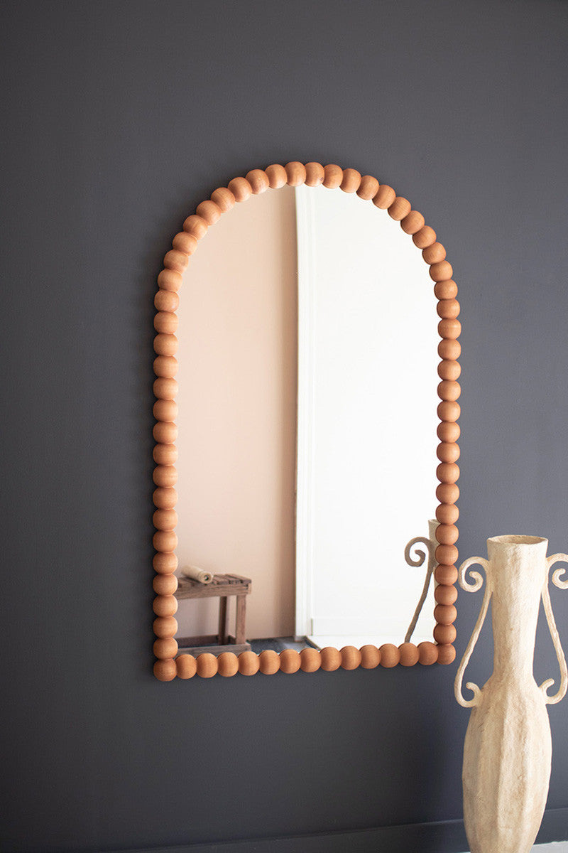 Wooden Ball Arched Mirror By Kalalou | Mirrors | Modishstore - 4