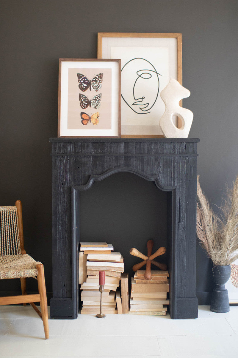Wooden Mantle - Black By Kalalou | Console Tables | Modishstore