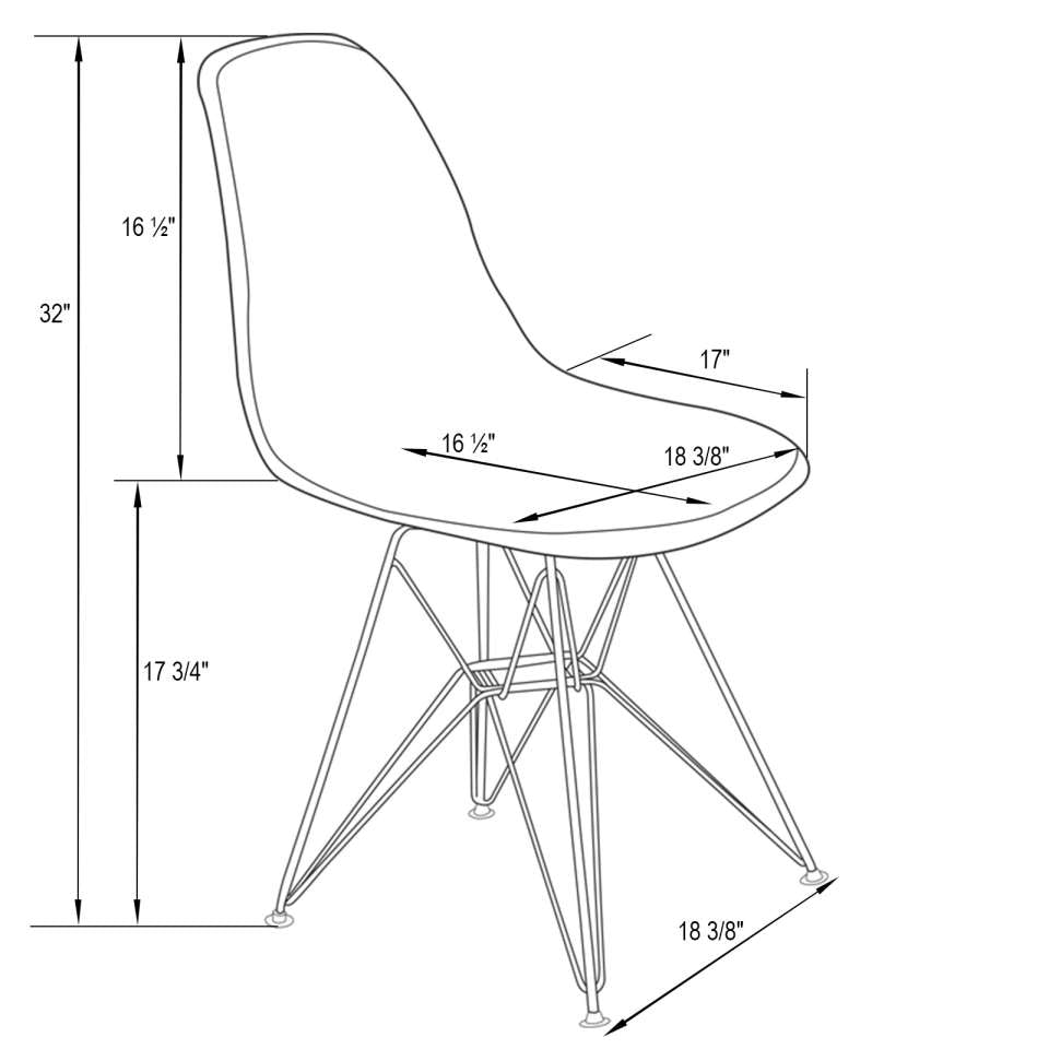 LeisureMod Cresco Molded 2-Tone Eiffel Side Chair with Gold Base - CR19WBUG | Dining Chairs | Modishstore - 8