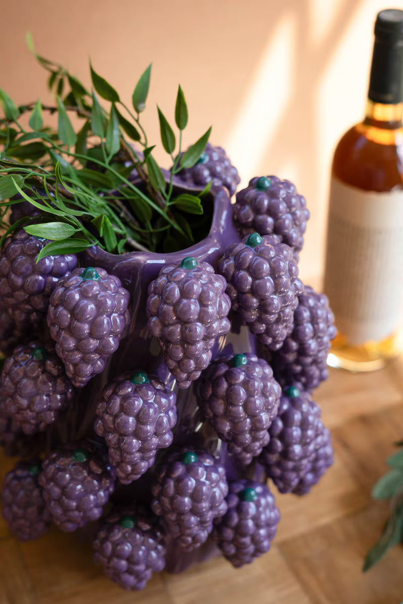 Ceramic Grapes Vase By Kalalou