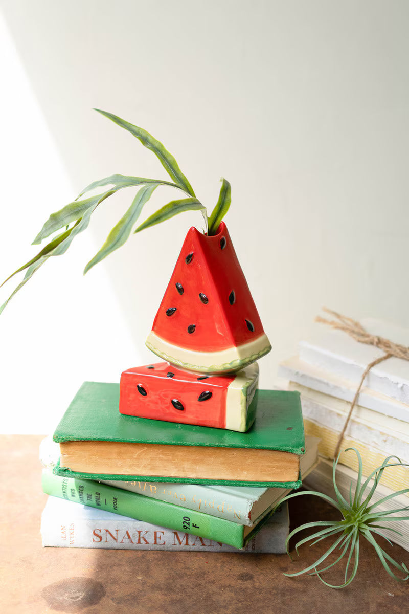 Ceramic Watermelon Bud Vase By Kalalou