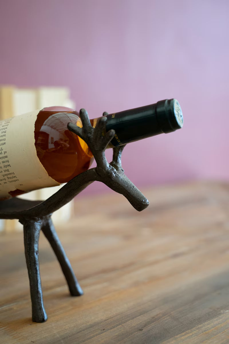 Cast Iron Reindeer Wine Bottle Holder (Min 2) By Kalalou
